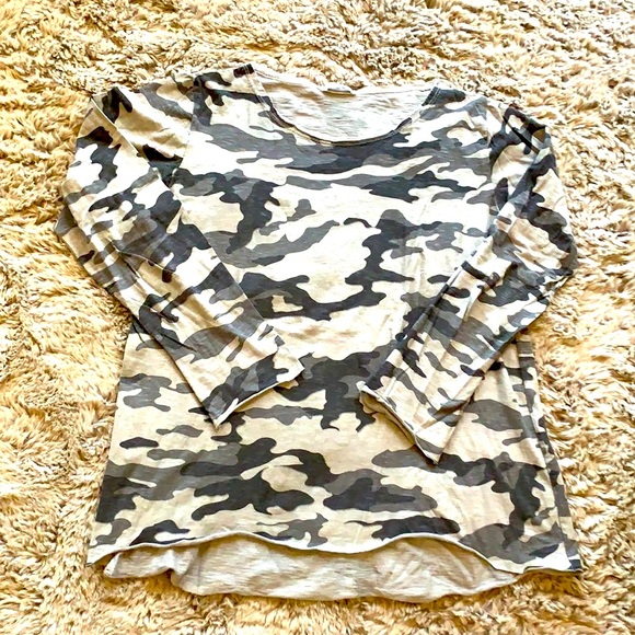 FRENCH 100% COTTON GLITZY ARMY PRINT LONG SLEEVE - Picture 2 of 7